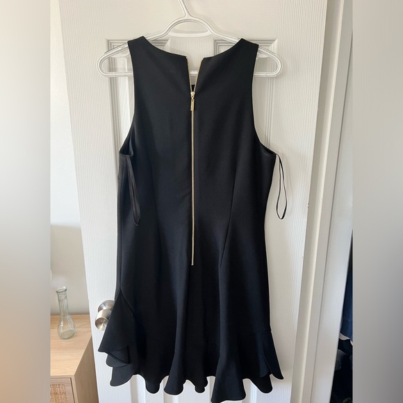 CHELSEA28 Black Mini Dress with Ruffles Size 12 - Picture 3 of 4